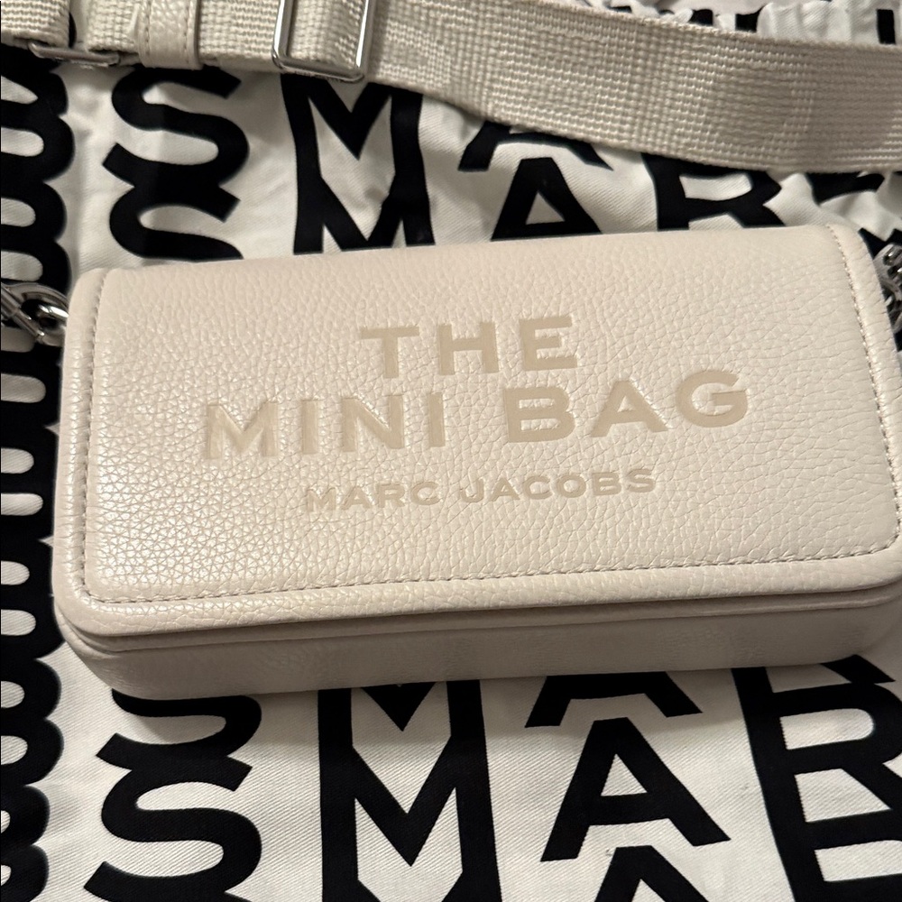 Marc Jacobs The Mini Bag in Light Beige with dust bag.